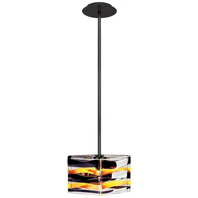 Pre-owned Venini Peter Marino Parallelo Large Pendant In Crystal, Tea And Black Murano Glass