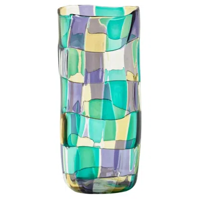 Pre-owned Venini Pezzato Grande 704.08 Glass Vase - Design Fulvio Bianconi - Damiani In Blue