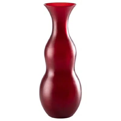 Pre-owned Venini Pigmenti Large Vase In Glazed Ox Blood Red Glass By