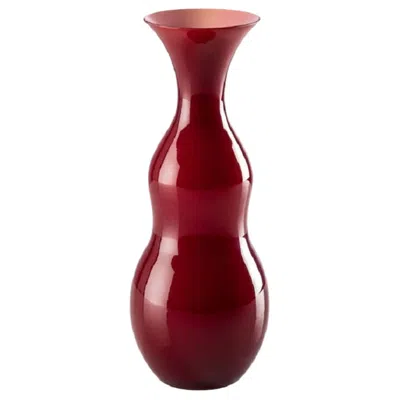 Pre-owned Venini Pigmenti Small Vase In Opaline Ox Blood Red Glass By
