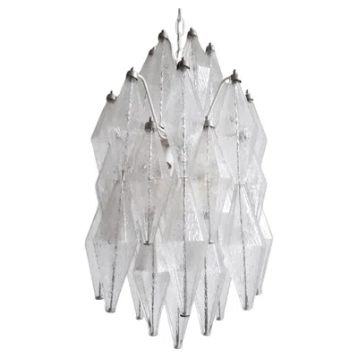 Pre-owned Venini Poliedri Chandelier In Transparent