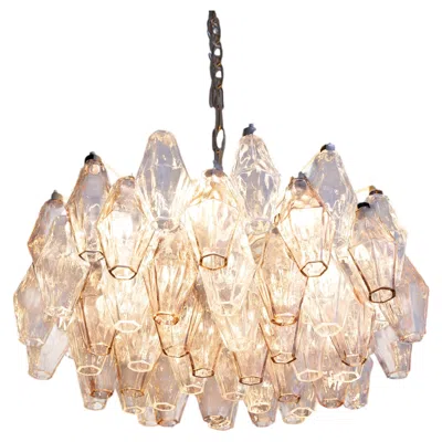 Pre-owned Venini Poliedri  Pendant Pink Lamp, 1960