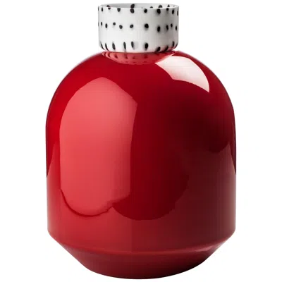 Pre-owned Venini Port Vase In Coral & Milk-white Glass By Edward Barber & Jay Osgerby In Red