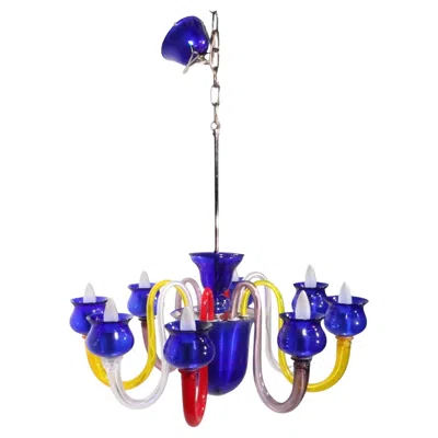 Pre-owned Venini Post Modern Murano Chandelier In The Style Of Ponti For  In Purple