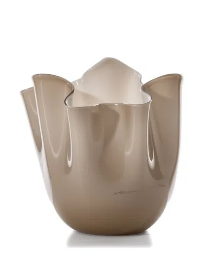 Venini Rafia Vase In Neutrals