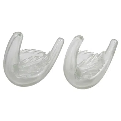 Pre-owned Venini Rare 1930s  Murano Bollicine Glass Birds By Tyra Lundgren - Pair In Gray