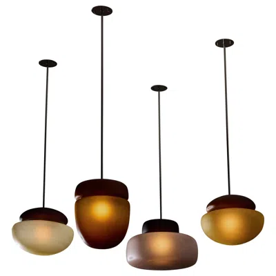 Pre-owned Venini Rare '803' Series Pendants By Guiliano Viti For  In Brown