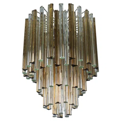 Pre-owned Venini Rare "trilobo" Glass Chandelier By , Italy, 1960s In Transparent