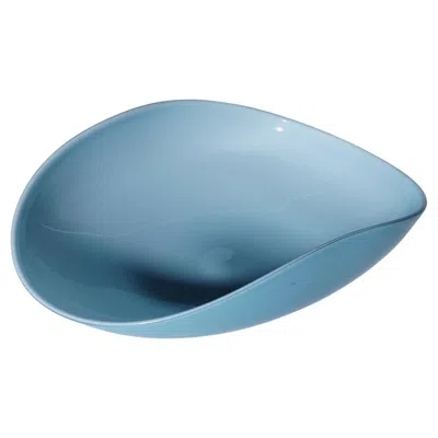 Pre-owned Venini Rare  Art Glass Bowl In Light Blue And Lattimo Glass
