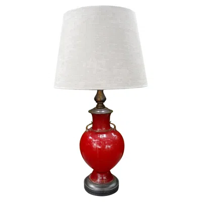 Pre-owned Venini Red Murano Glass Lamp By Seguso