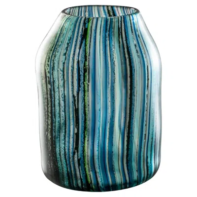 Pre-owned Venini Riflessi 793.91 Medium - Glass Vase - Design Michela Cattai - Damiani In Blue