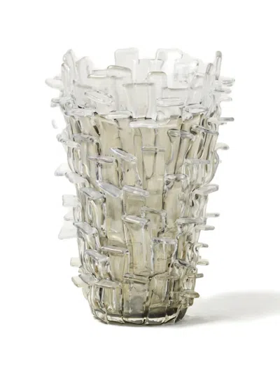 Venini Ritagli Textured Sculptural Vase In Transparent