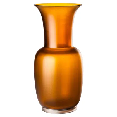 Pre-owned Venini Satin 706.22 Medium Te/crystal - Glass Vase - Damiani In Brown