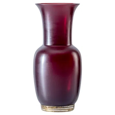 Pre-owned Venini Satin 706.38 Small Venice Red/gold Leaf/crystal - Glass Vase - Damiani In Black