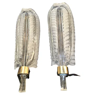 Pre-owned Venini Sconces Murano Glass Brass 1930 Italy In Sand