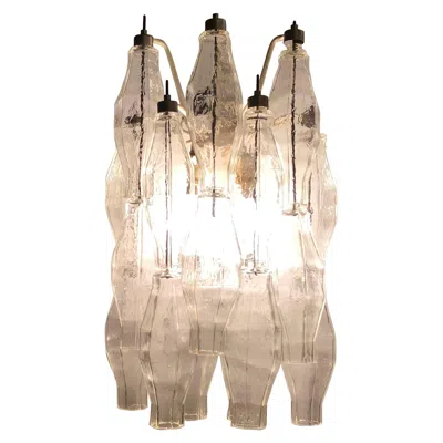 Pre-owned Venini Sconces Murano Glass Iron Metal Chrome, 1960, Italy In Sand
