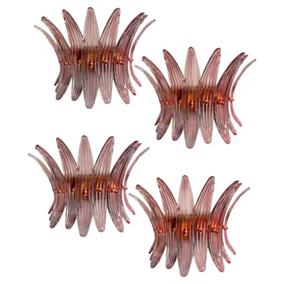 Pre-owned Venini Set Four Italian Wall Sconces, Murano, 1990s In Brown