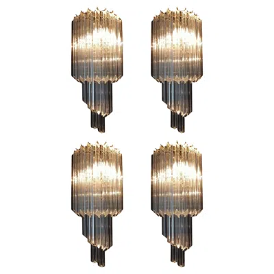 Pre-owned Venini Set Four Murano Sconces In Brown