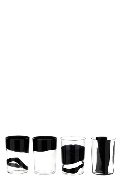 Venini Set Of 4 Glasses In Black