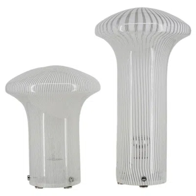 Pre-owned Venini Set Of Mario Ticco Glass 'boletus' Table Lamps By , Italy 1970 In Transparent