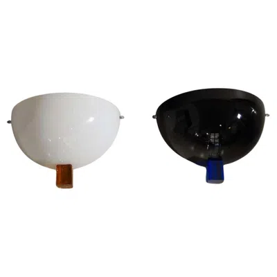 Pre-owned Venini Set Of Two Of Eight Wall Lamps, Victor Model 80's In Black