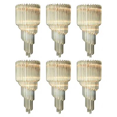 Pre-owned Venini Set Six Venetian Wall Sconces, Murano, 1980s In Sand
