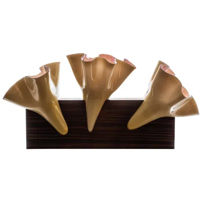 Pre-owned Venini Simbiosi Wood Glass And Wood Unique Piece By Emmanuel Babled For  In Brown