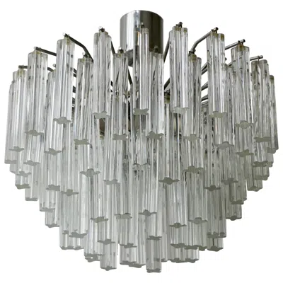 Pre-owned Venini Six-tier Italian Murano  Chandelier In Transparent