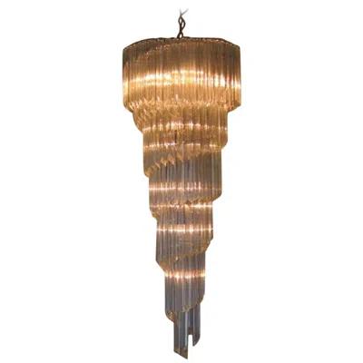 Pre-owned Venini Spiral Chandelier By Fabio Ltd. In Brown