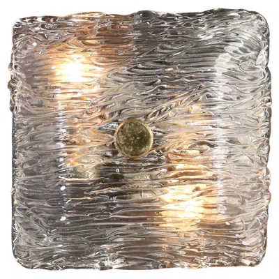 Pre-owned Venini Square  Murano Flush Mount Wall Lights From The Bambù Series, Italy 1950 In Brown