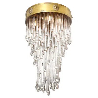 Pre-owned Venini Stunning Glass Teardrop Chandelier, 1950s In Sand