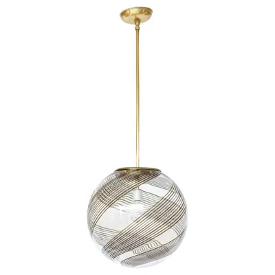Pre-owned Venini Style Glass And Brass Pendant In Sand