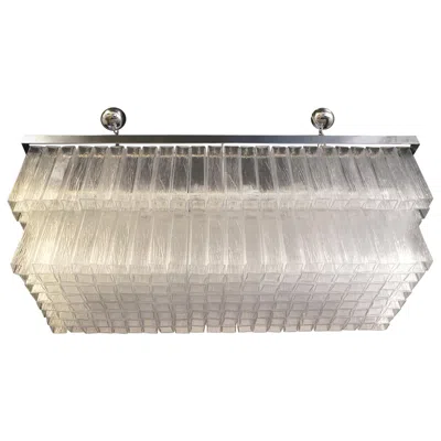 Pre-owned Venini Style Of , Mid-century Modern Crystal Murano Glass Chandelier, 1979 In Transparent