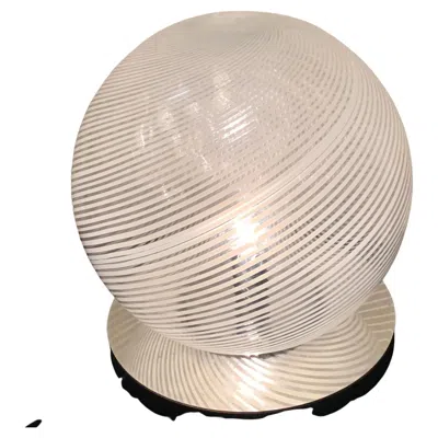 Pre-owned Venini Table Lamp Murano Glass Metal Crome 1960 Italy In Sand