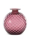 Venini Textured Vase In Pink