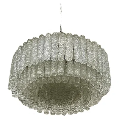 Pre-owned Venini Textured  Chandelier In Transparent
