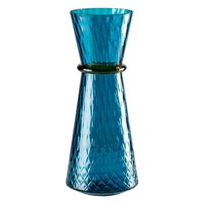 Pre-owned Venini Tiara Large Vase In Horizon And Amber Murano Glass In Brown