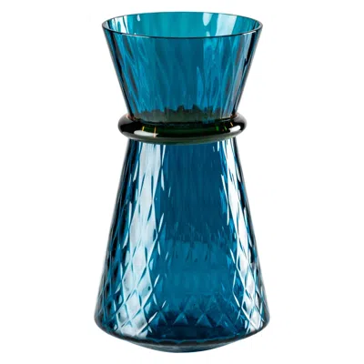 Pre-owned Venini Tiara Small Vase In Horizon And Amber Murano Glass In Brown