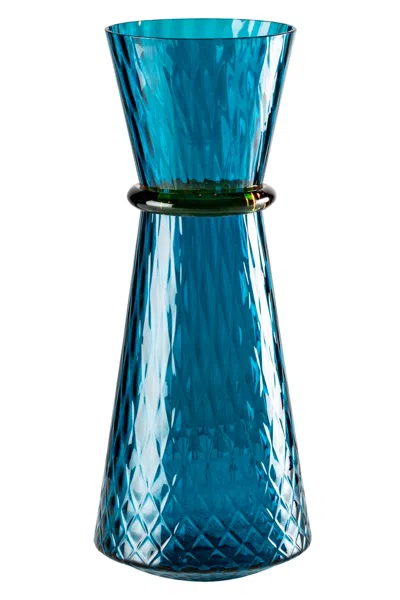 Venini 'tiara' Vase In Blue
