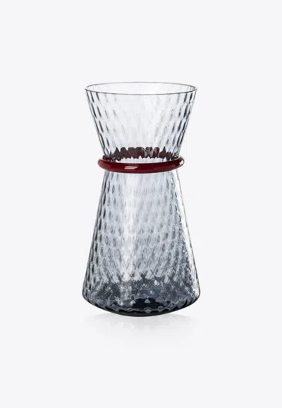 Venini Tiara Vase In Glass In Blue