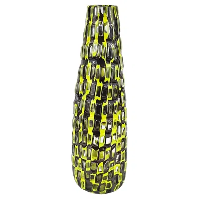 Pre-owned Venini Tobia Scarpa Vase Occhi Cristalo Zolfo, , Murano, Italy 1960s In Black