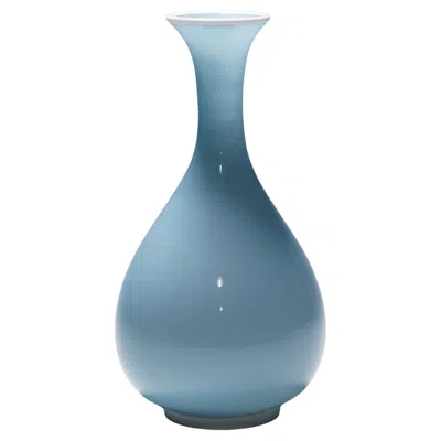 Pre-owned Venini Tomaso Buzzi For  Vase In Light Blue And Lattimo Glass Ca. 1933