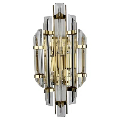 Pre-owned Venini Triedi Cut Glass Wall Sconce, Italy, Circa 1970s In Sand