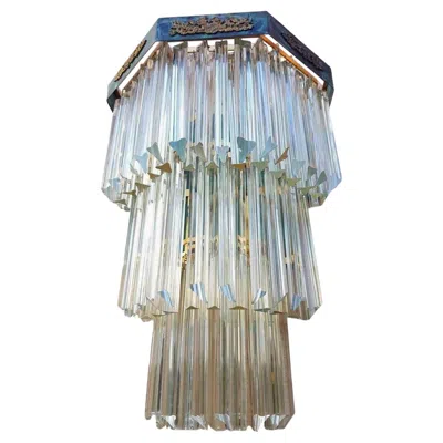 Pre-owned Venini Trihedron Glass Vintage Wall Light Produced By Camer Glass 4 Available, 1960s In Transparent
