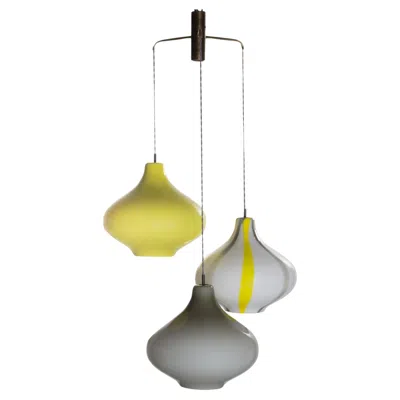 Pre-owned Venini Triple Onion Pendant Light By Massimo Vignelli,  Murano, Italy, 1955 In Brown