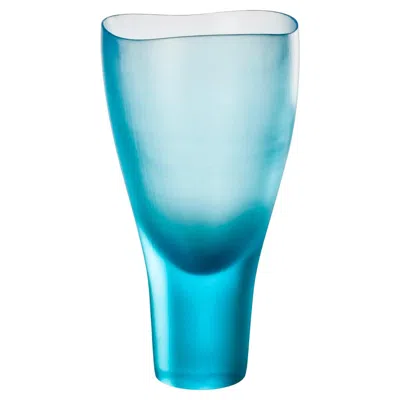 Pre-owned Venini Vase 516.01 Acquamare Murano Glass Vase Design Tobia Scarpa - Damiani In Blue