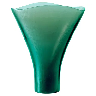 Pre-owned Venini Vase 516.13 Verde Rio Murano Glass Vase Design Tobia Scarpa - Damiani In Blue