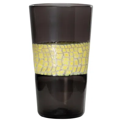 Pre-owned Venini Vase Double Incalmo With Central Murrine Band By Riccardo Licata In Black