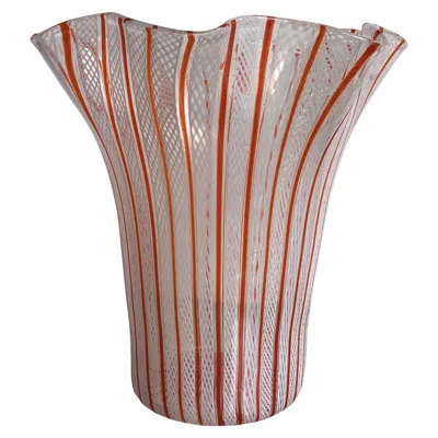 Pre-owned Venini Vase Filigrana Murano Glass, 1930, Italy In Brown