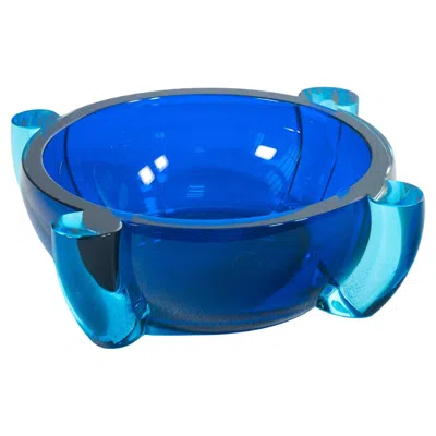 Pre-owned Venini Vase, Rosamunda Bowl, Design Marie Tina Aufiero For . Italy, 1991 In Blue
